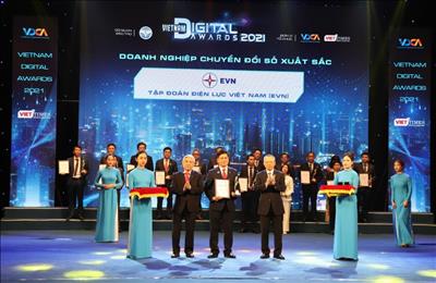 TCBC - EVN nhận giải thưởng doanh nghiệp chuyển đổi số xuất sắc Việt Nam năm 2021